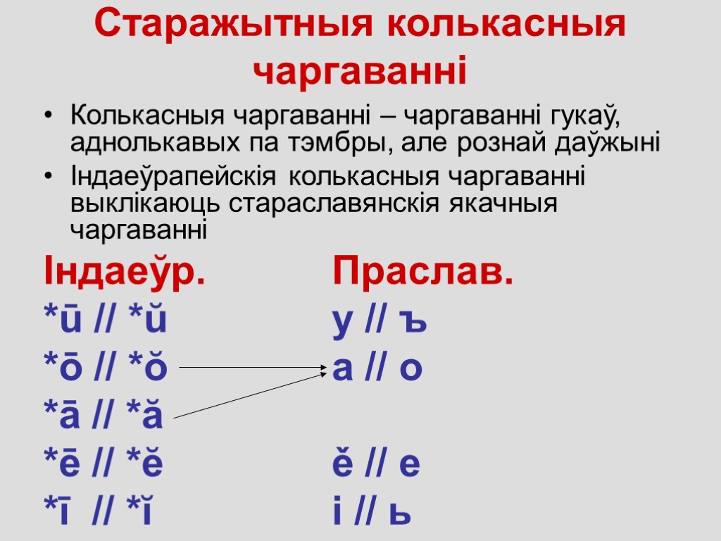 Старажытныя колькасныя чаргаванні Колькасныя чаргаванні – чаргаванні гукаў, аднолькавых па тэмбры, але рознай даўжыні